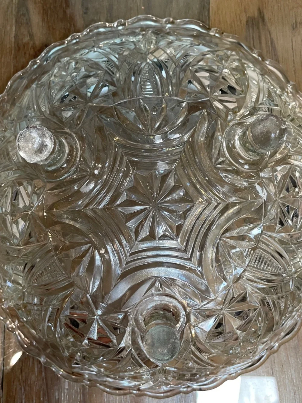 Vintage Glass Bowl on Tripod Feet